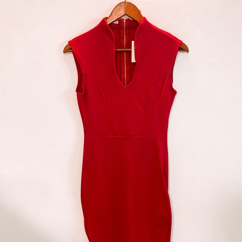 Rolls Coster red bodycon dress